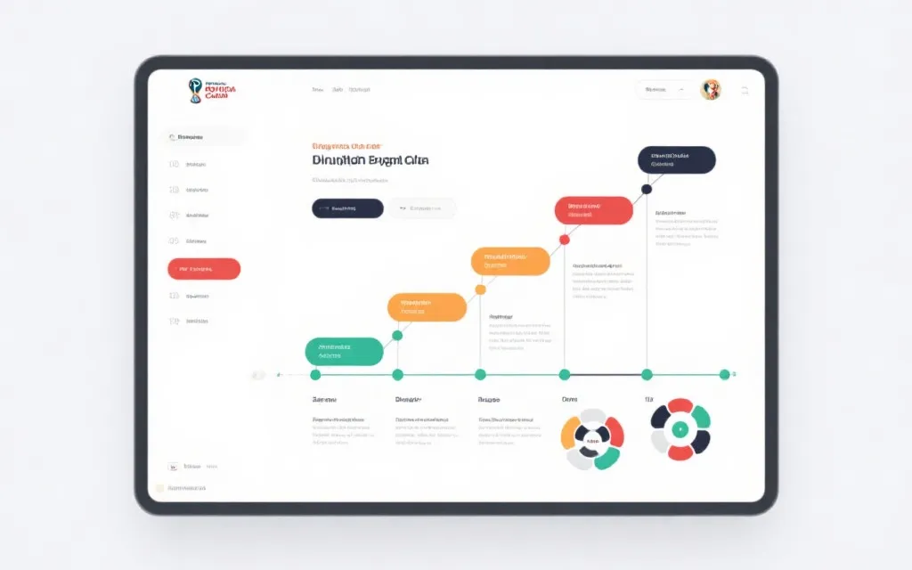 世界杯名额演变与数据可视化的网页设计风格插画